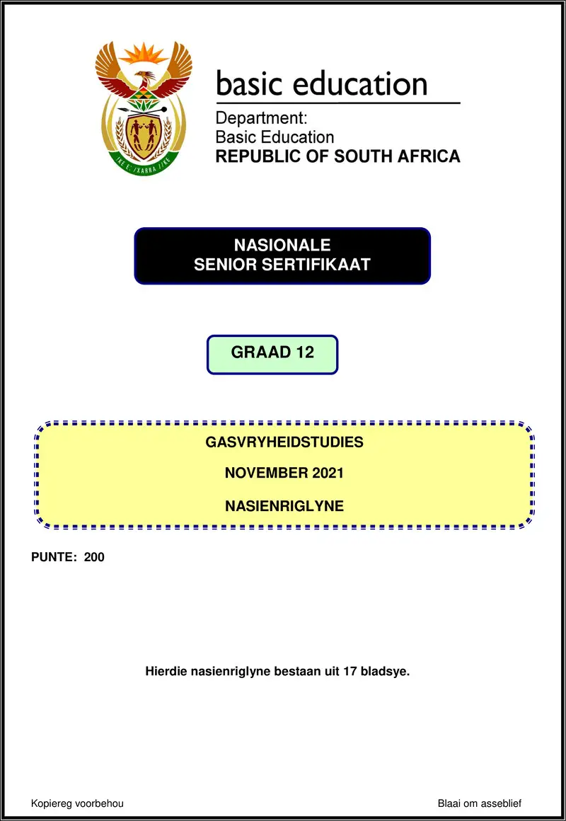 Hospitality Studies Nov 2021 Mg Afr Gr12