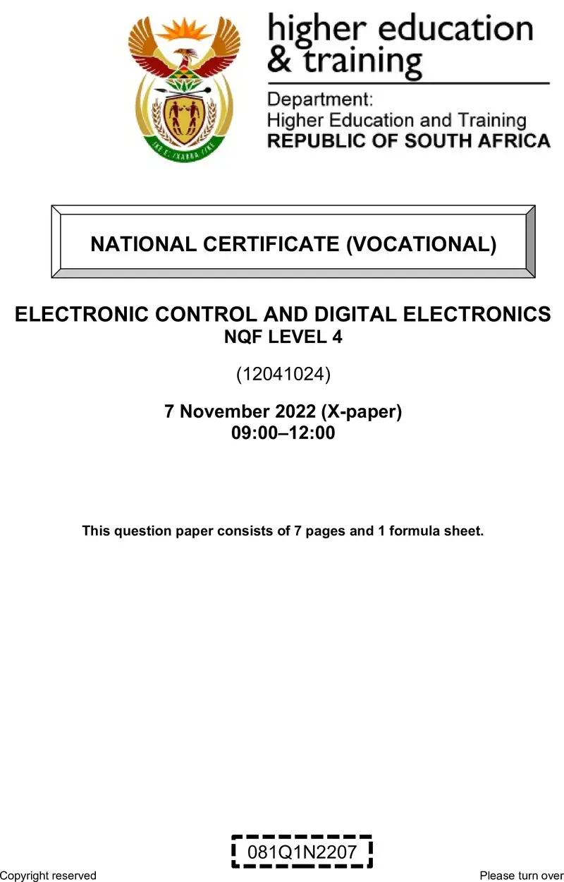 Nc980 Electronic Control And Digital Electronics L4 QP Nov 2022 Signed Off
