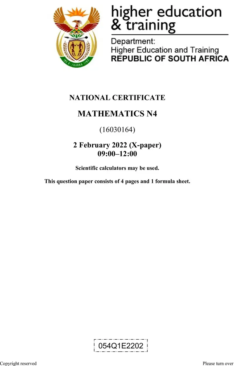 T1020 Mathematics N4 QP April 2022