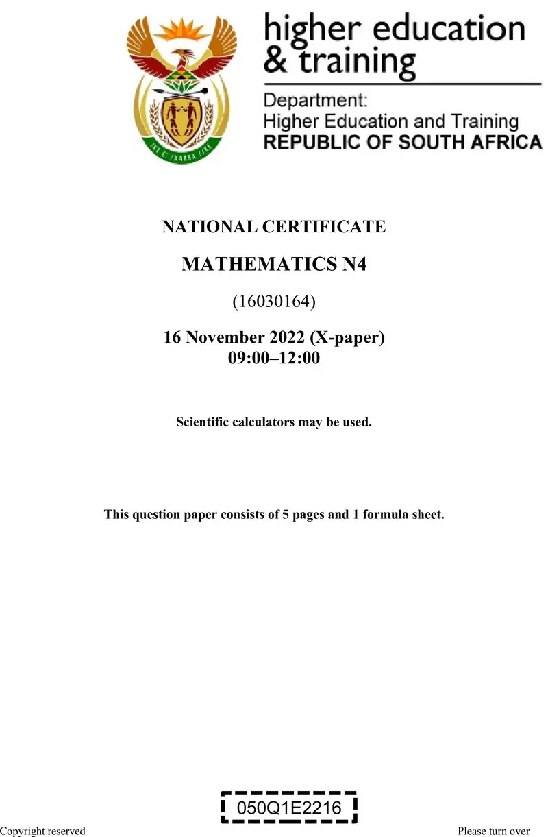 T1020 Mathematics N4 QP Nov 2022