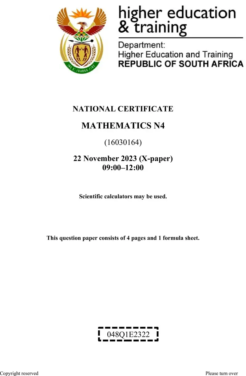 T1020 Mathematics N4 QP Nov 2023