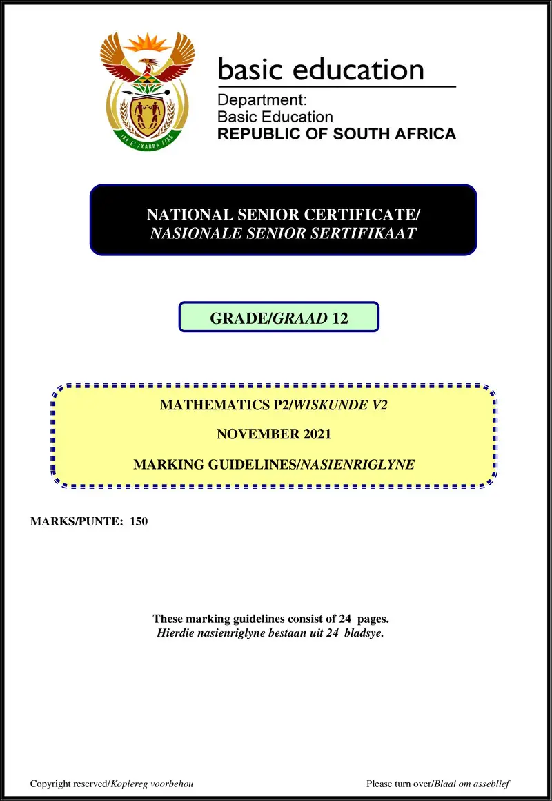 Mathematics P2 Nov 2021 Mg Afr Eng Gr12
