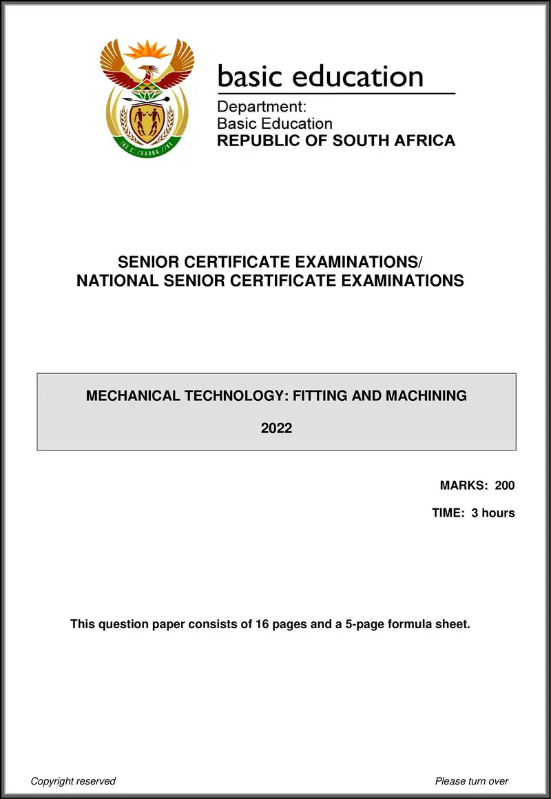 Mechanical Technology May June 2022 Fitting And Machining Eng Gr12