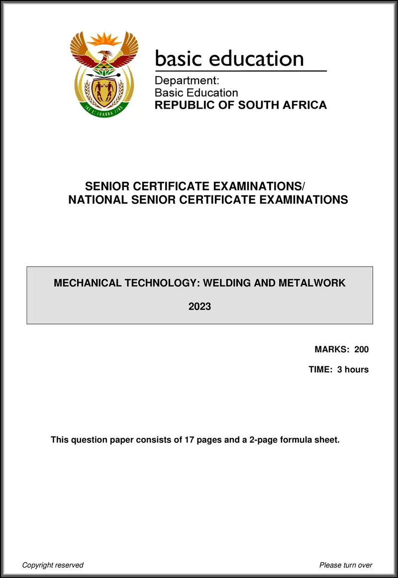 Mechanical Technology May June 2023 Welding Metalwork Eng Gr12