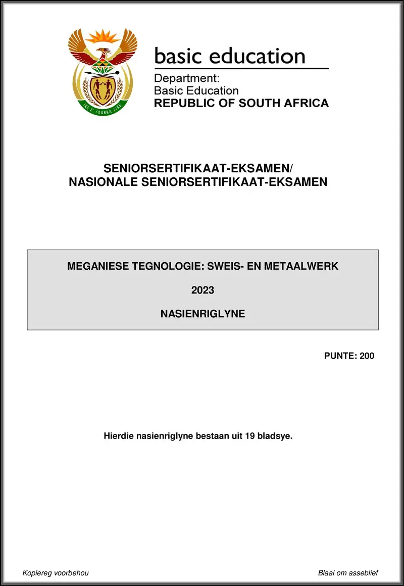 Mechanical Technology May June 2023 Welding Metalwork Mg Afr Gr12