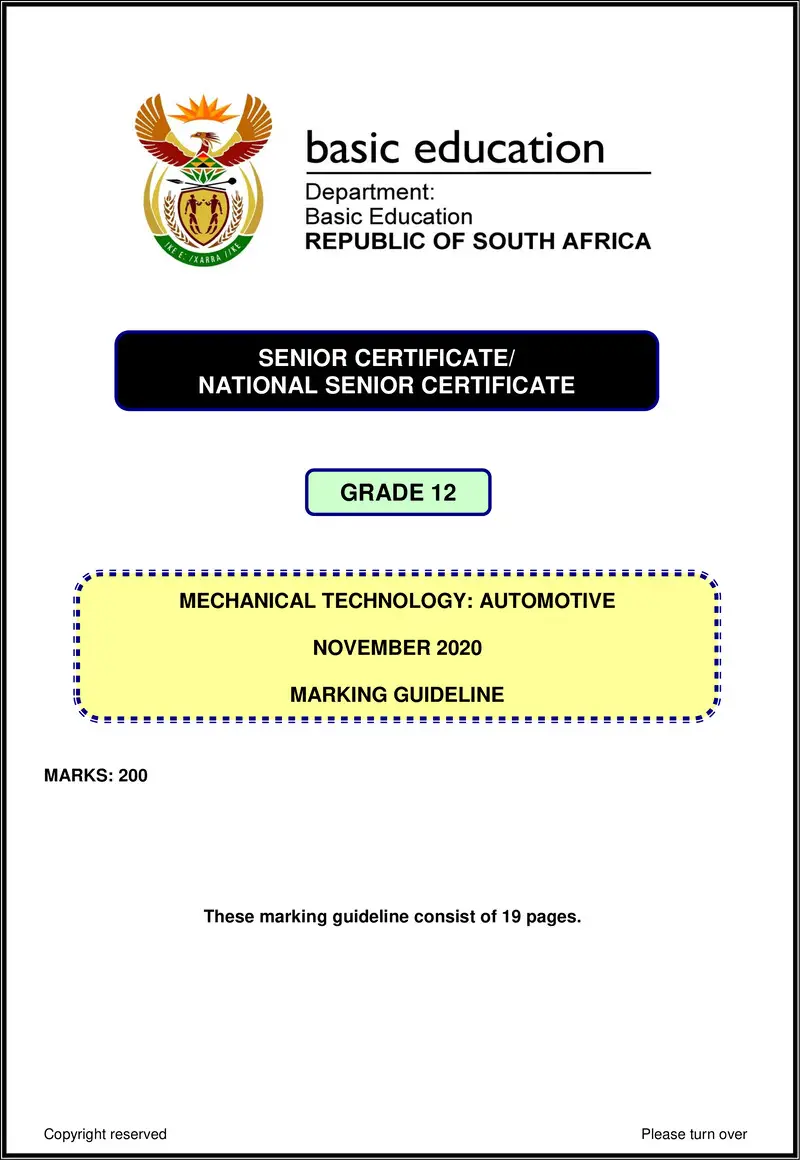 Mechanical Technology Nov 2020 Automotive Memo Eng Gr12
