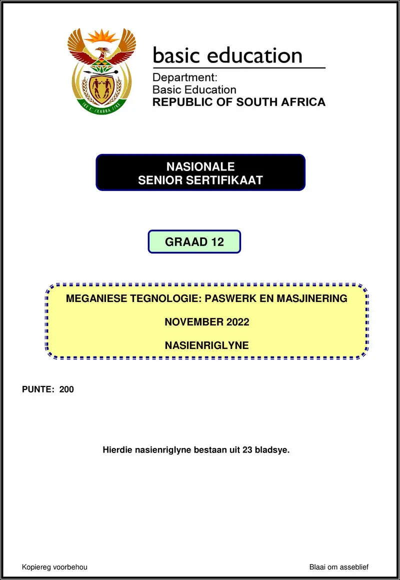 Mechanical Technology Nov 2022 Fitting Machining Mg Afr Gr12