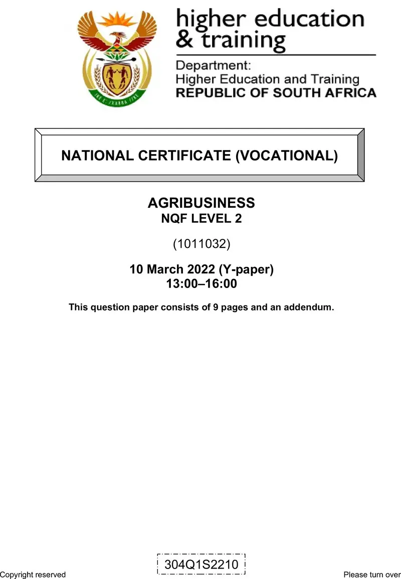 Agribusiness L2 QP Supp Feb 2022 Edited Fopma