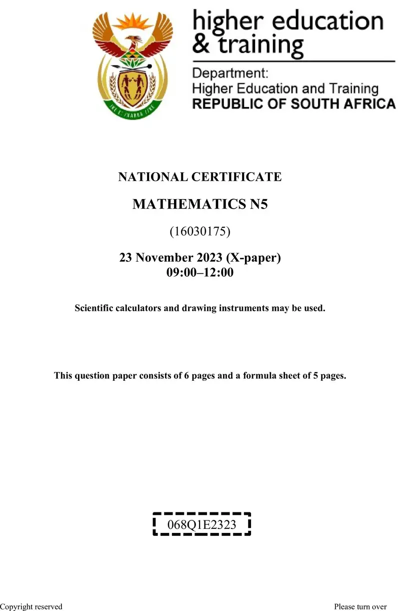 T1030 Mathematics N5 QP Nov 2023 Ed