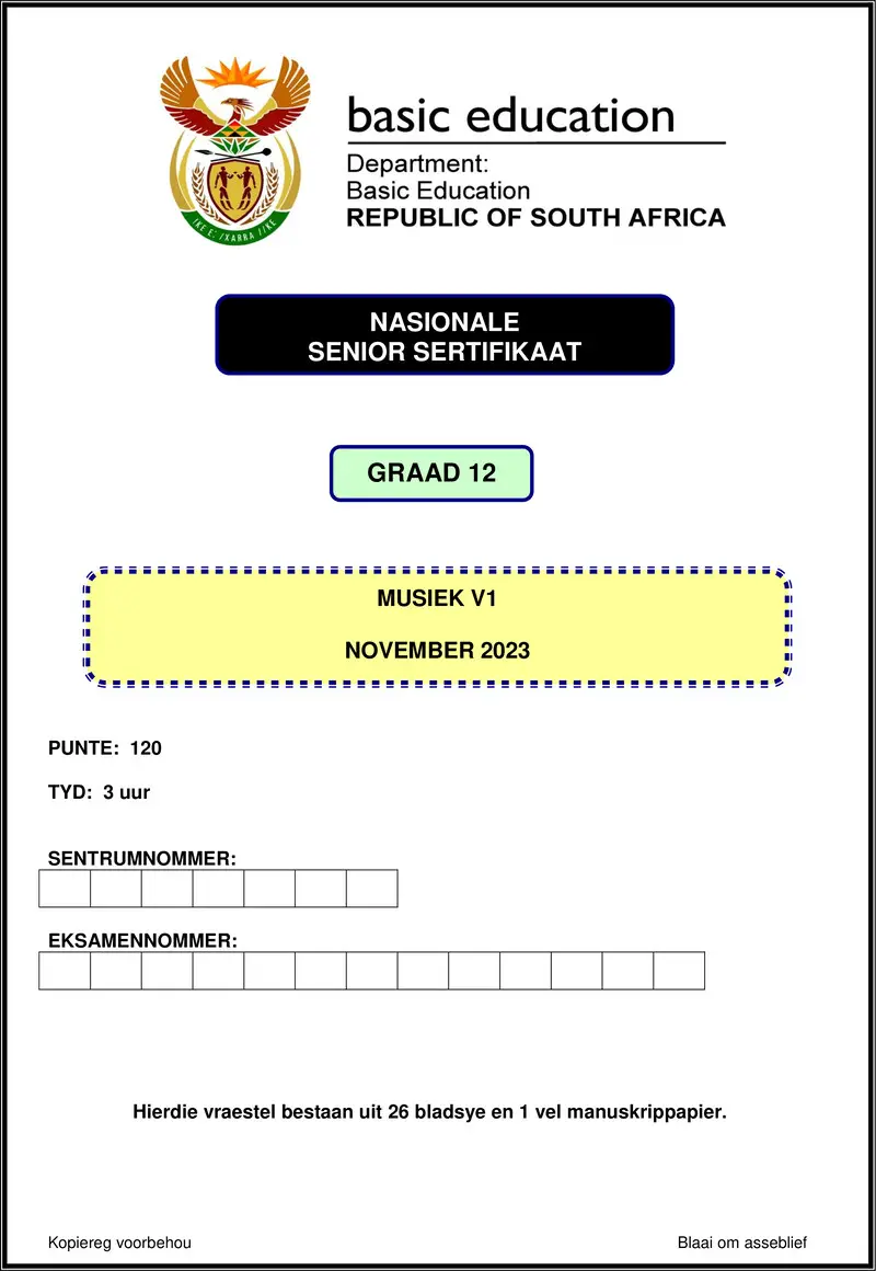 Music P1 Nov 2023 Afr Gr12