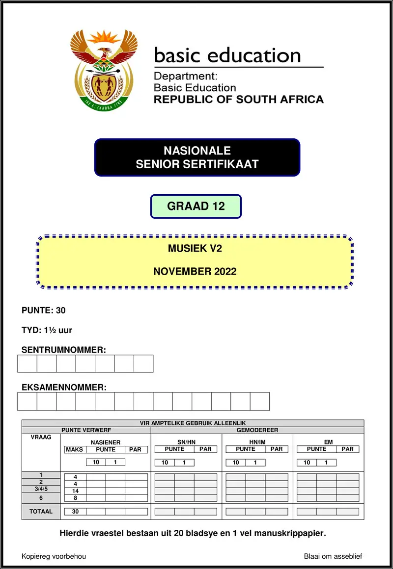 Music P2 Nov 2022 Afr Gr12