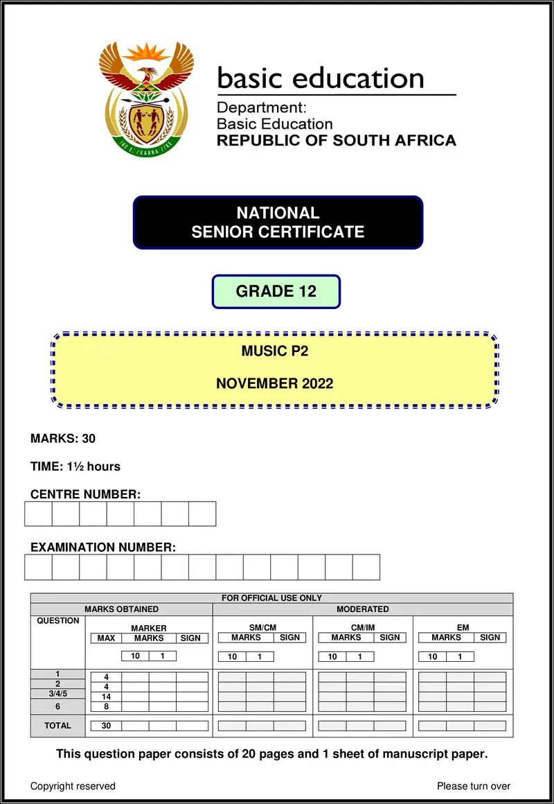 Music P2 Nov 2022 Eng Gr12