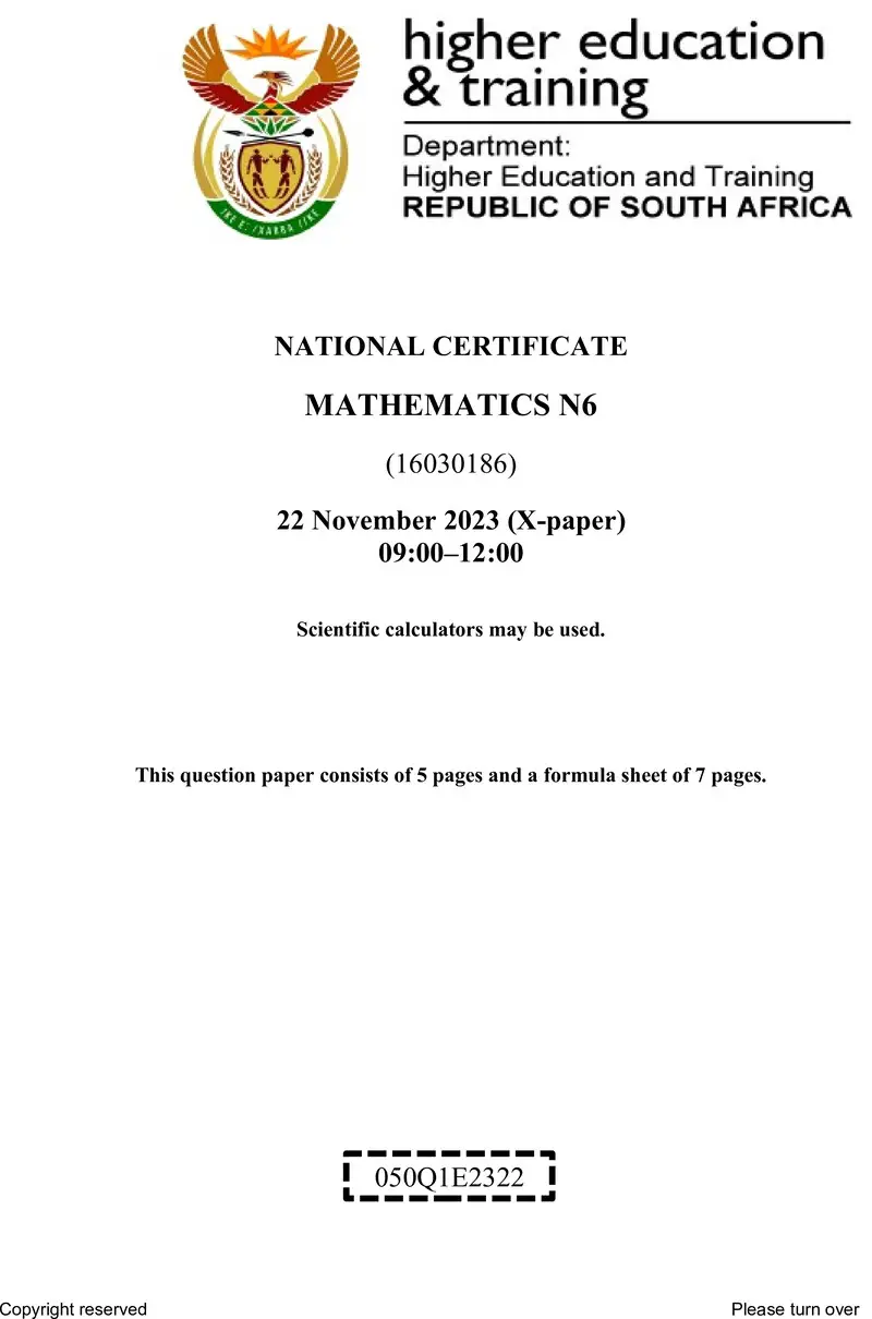 T1040 Mathematics N6 Nov QP 2023 preview