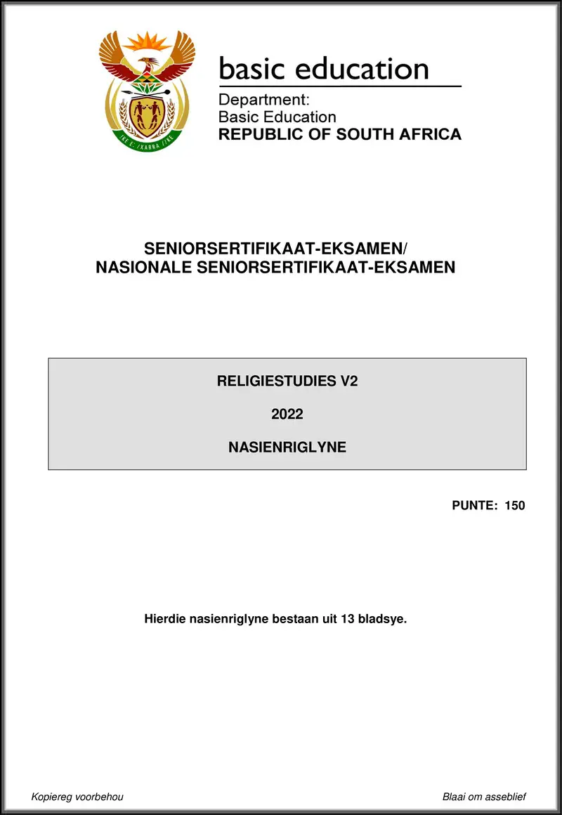 Religion Studies P2 May June 2022 Mg Afr Gr12