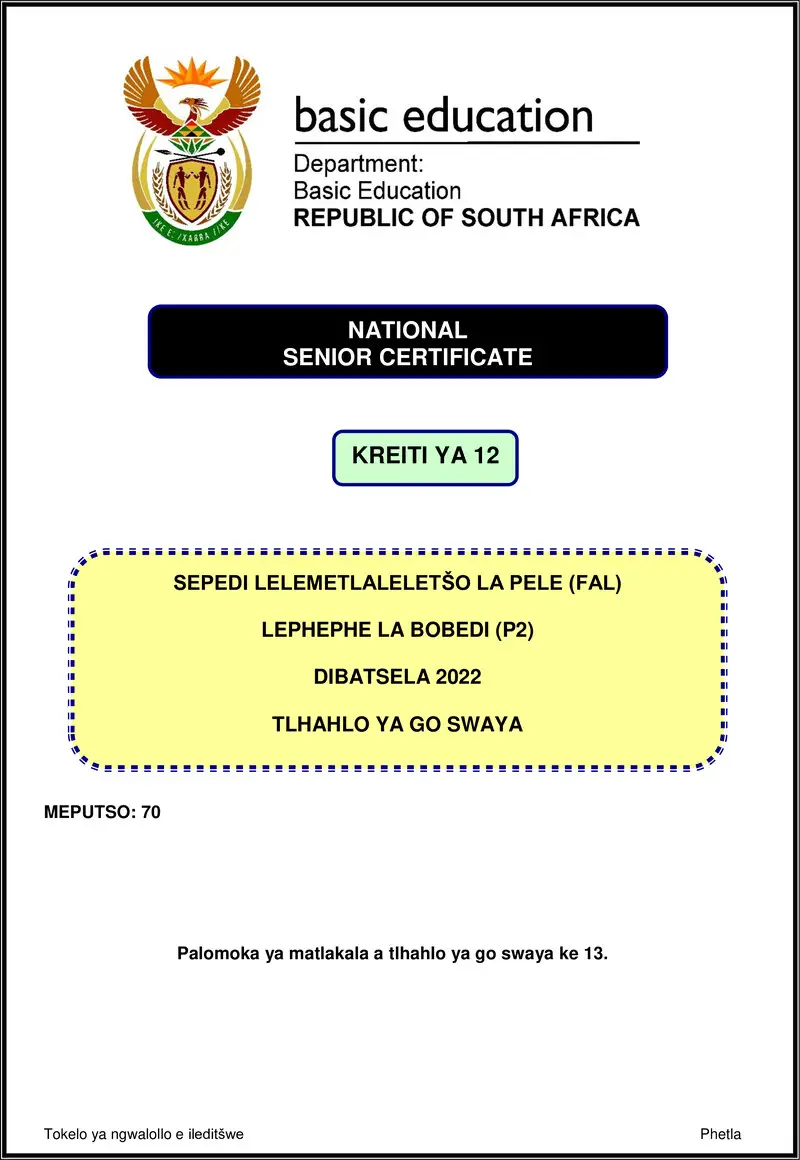 Sepedi Fal P2 Nov 2022 Mg Gr12