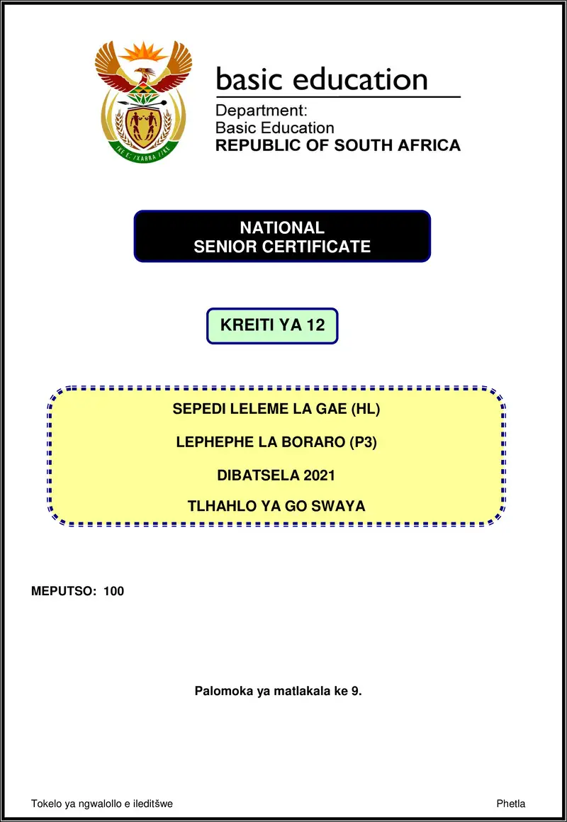 Sepedi Hl P3 Nov 2021 Mg Gr12