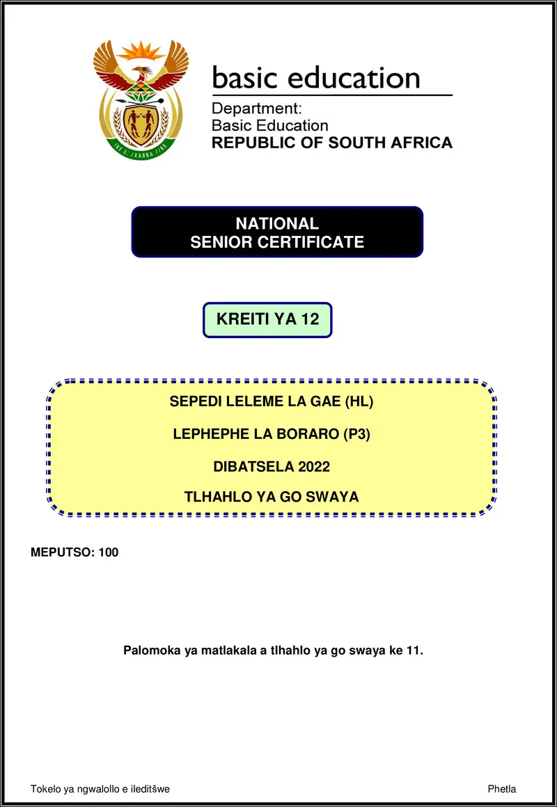 Sepedi Hl P3 Nov 2022 Mg Gr12