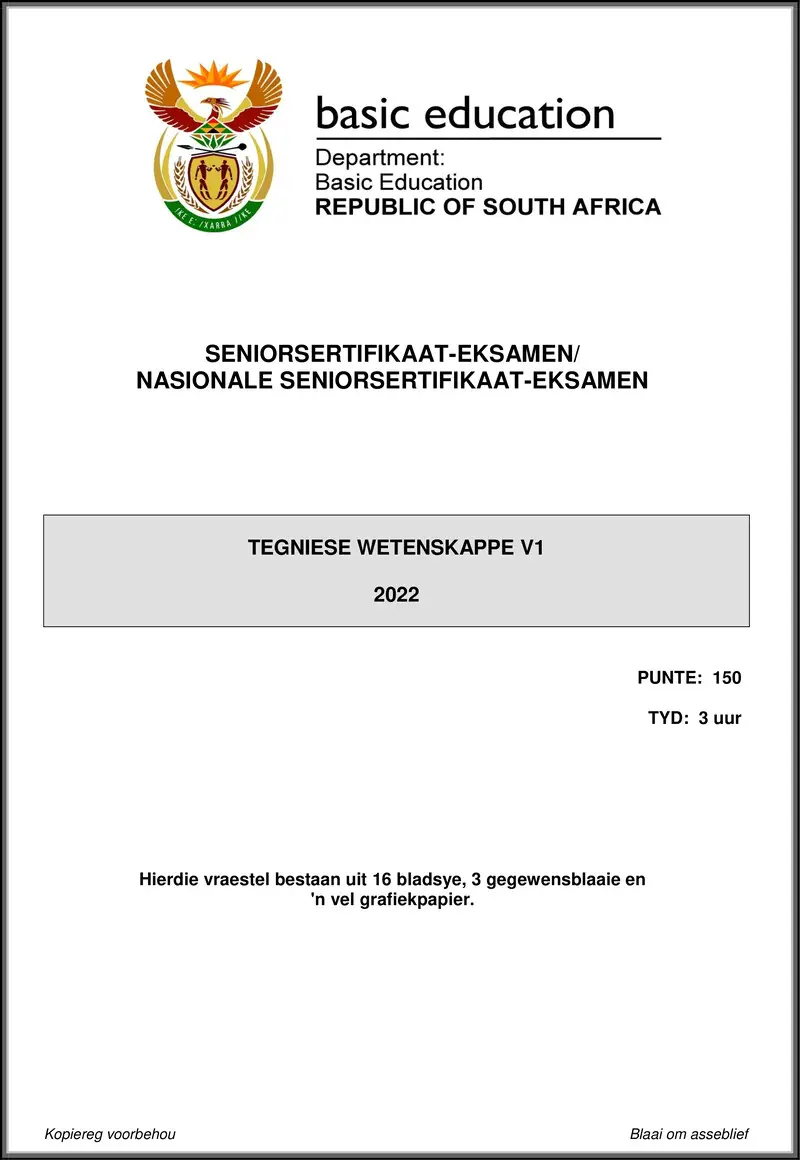 Technical Sciences P1 May June 2022 Afr Gr12