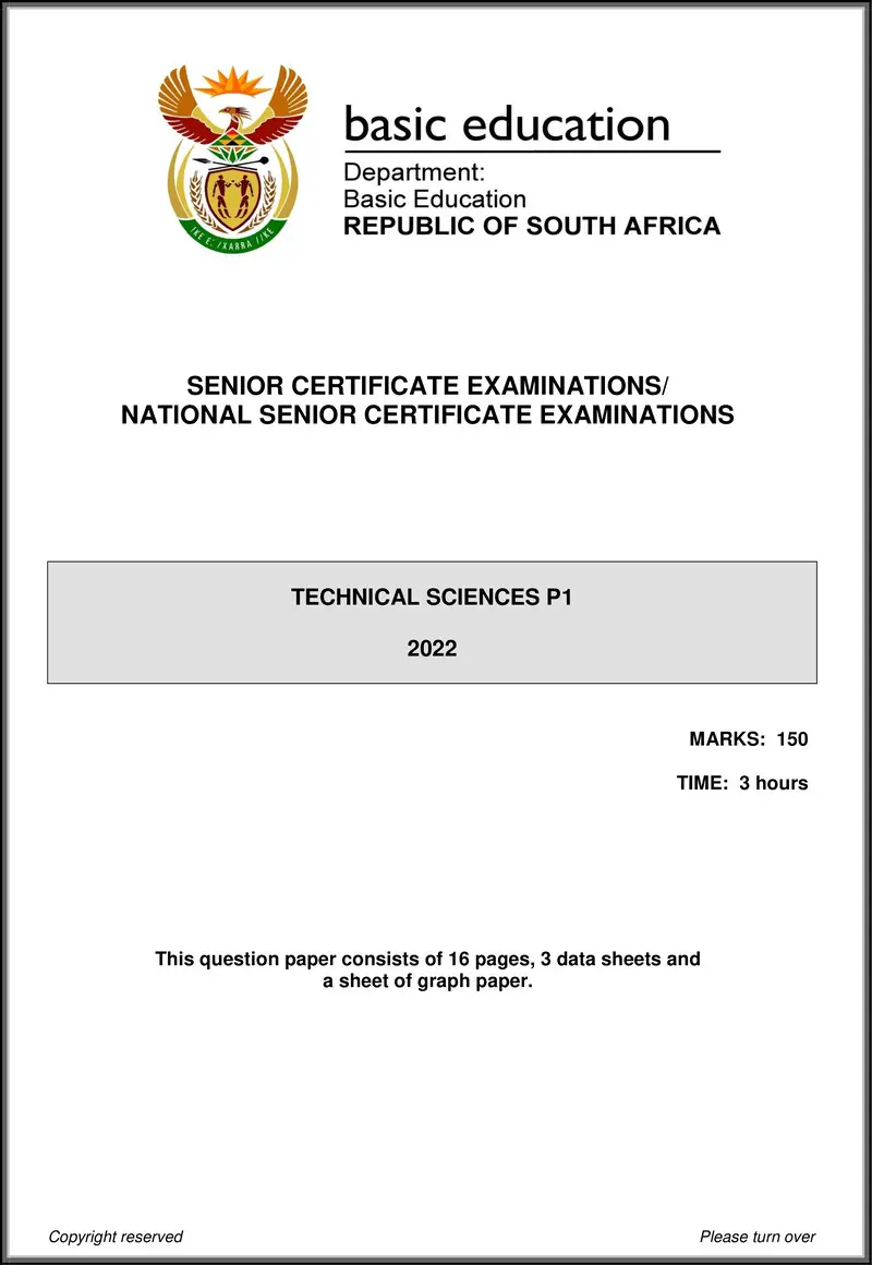 Technical Sciences P1 May June 2022 Eng Gr12