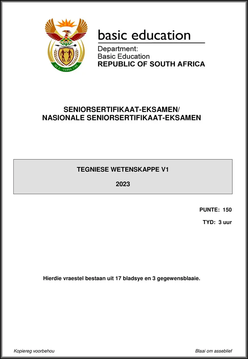 Technical Sciences P1 May June 2023 Afr Gr12