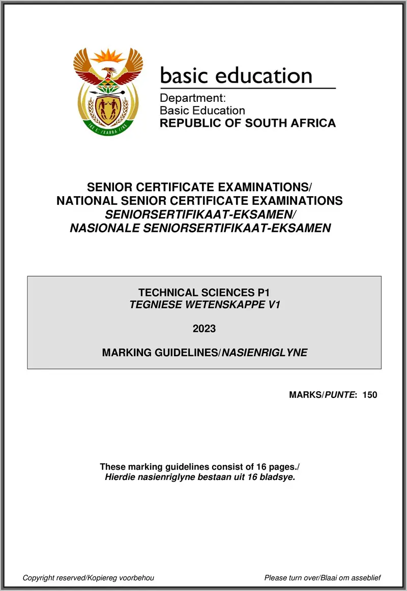 Technical Sciences P1 May June 2023 Mg Afr Eng Gr12