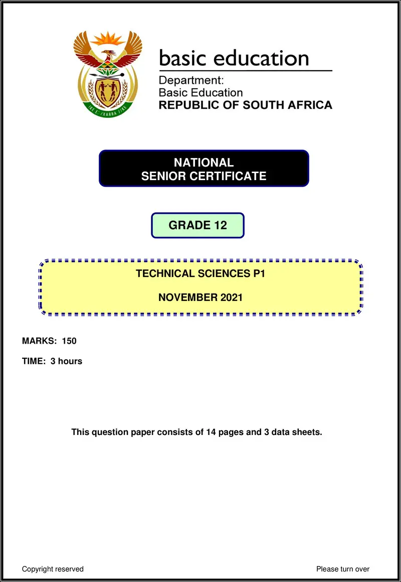 Technical Sciences P1 Nov 2021 Eng Gr12