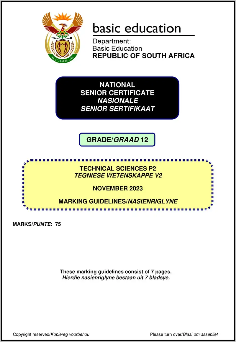 Technical Sciences P2 Nov 2023 Mg Eng Afr Gr12