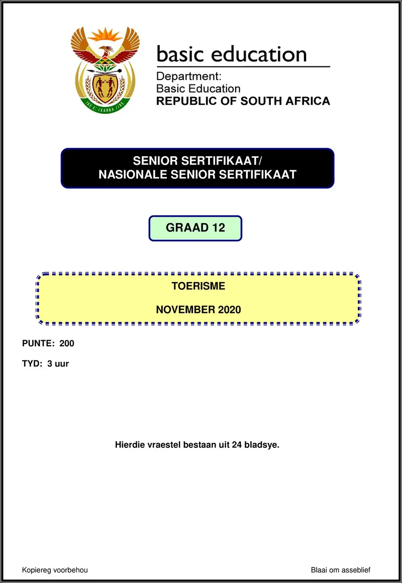 Tourism Nov 2020 Afr Gr12