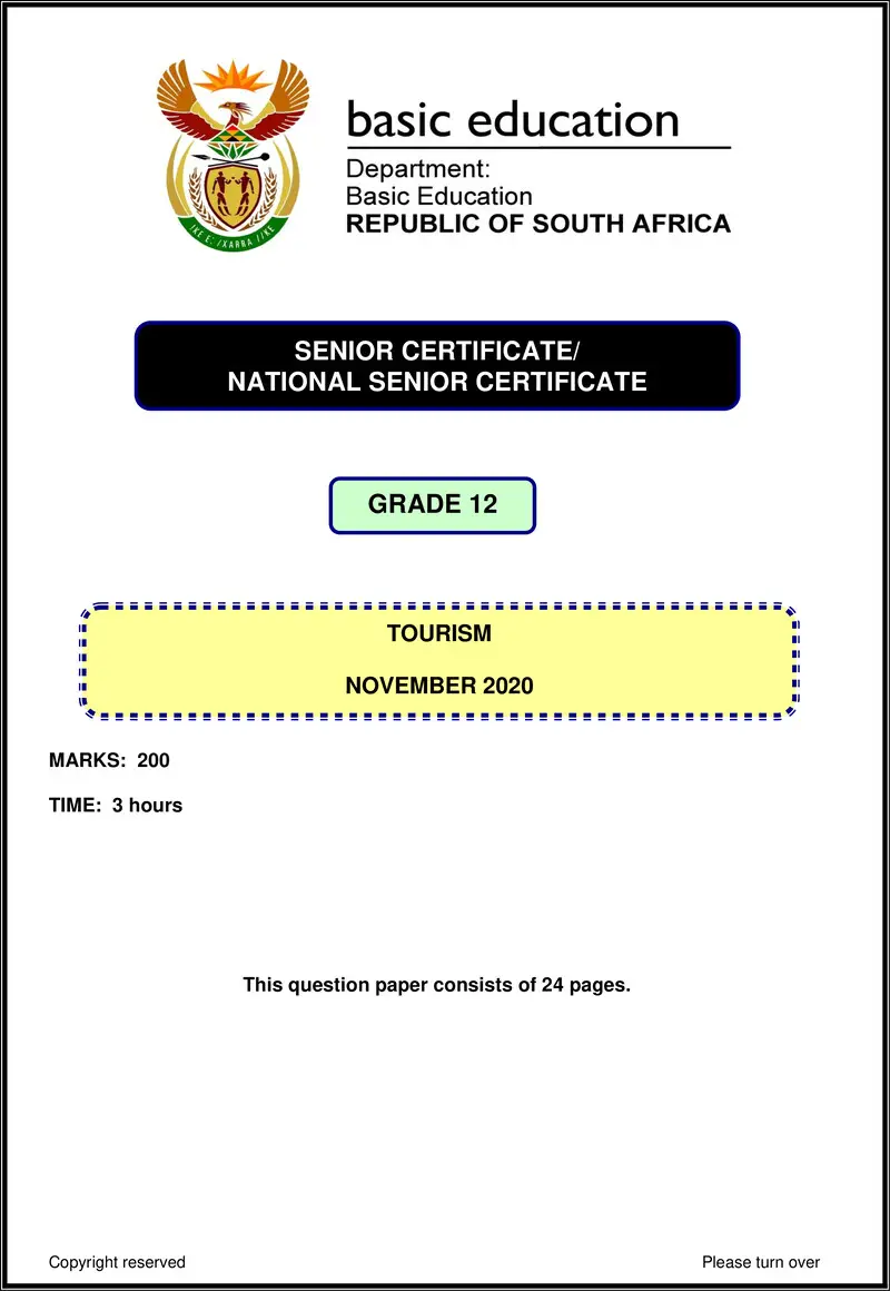 Tourism Nov 2020 Eng Gr12