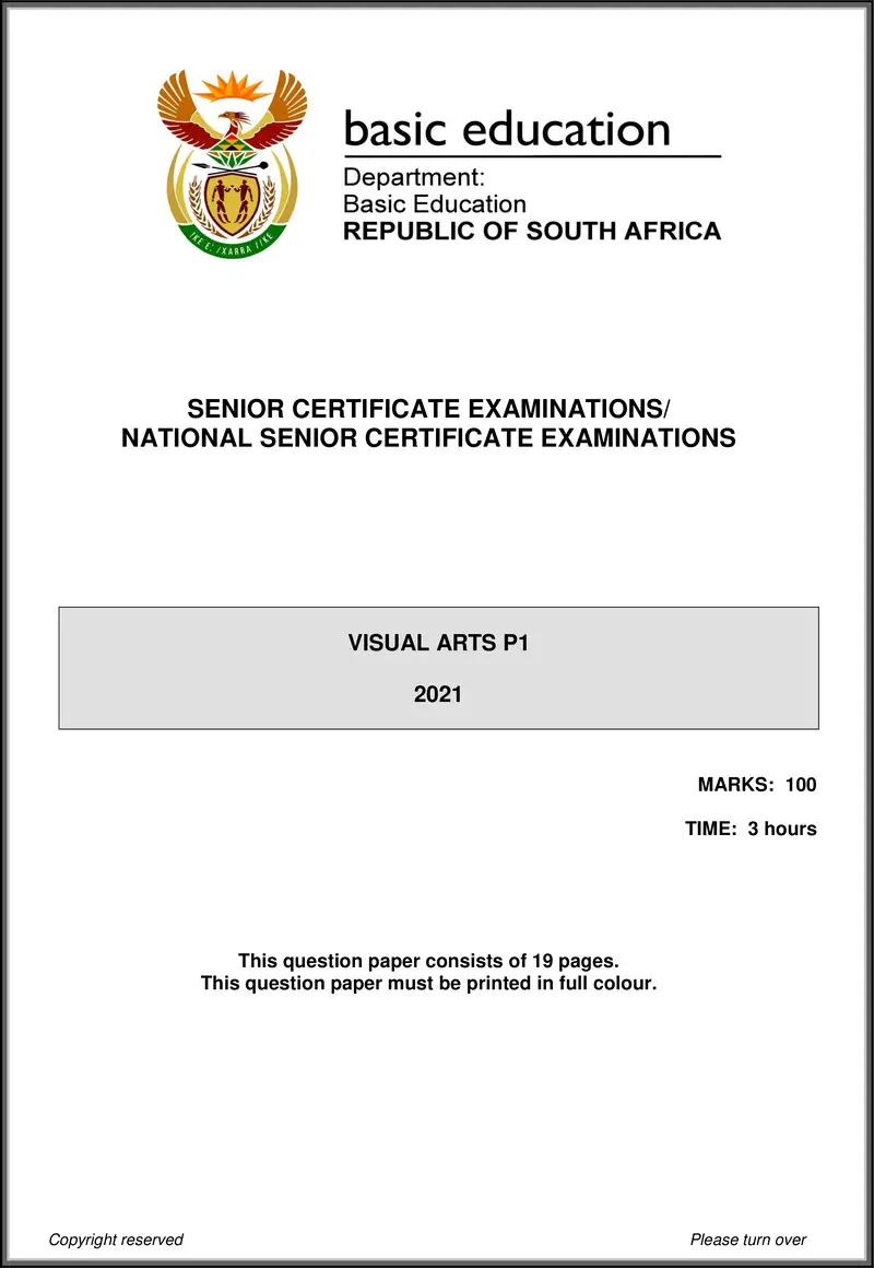 Visual Arts P1 May June 2021 Eng Gr12