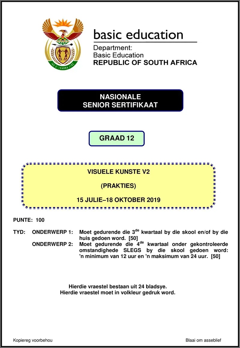 Visual Arts P2 Nov 2019 Afr Gr12