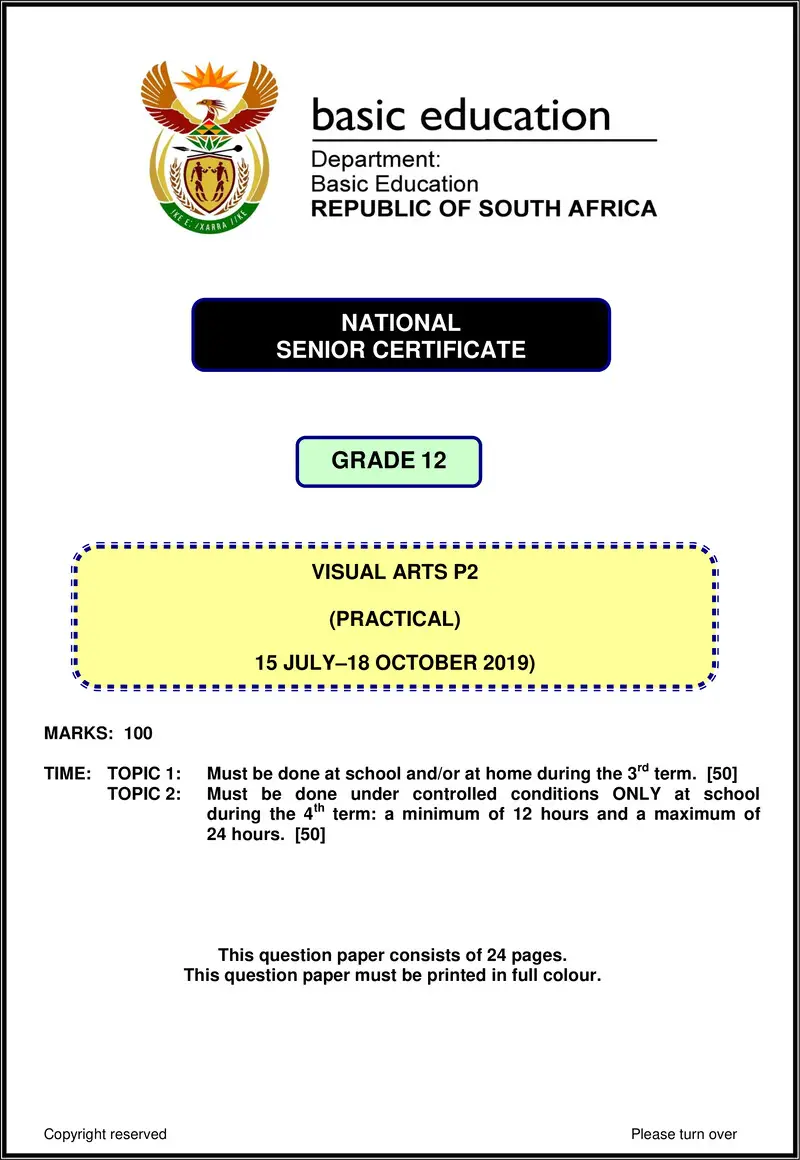 Visual Arts P2 Nov 2019 Eng Gr12