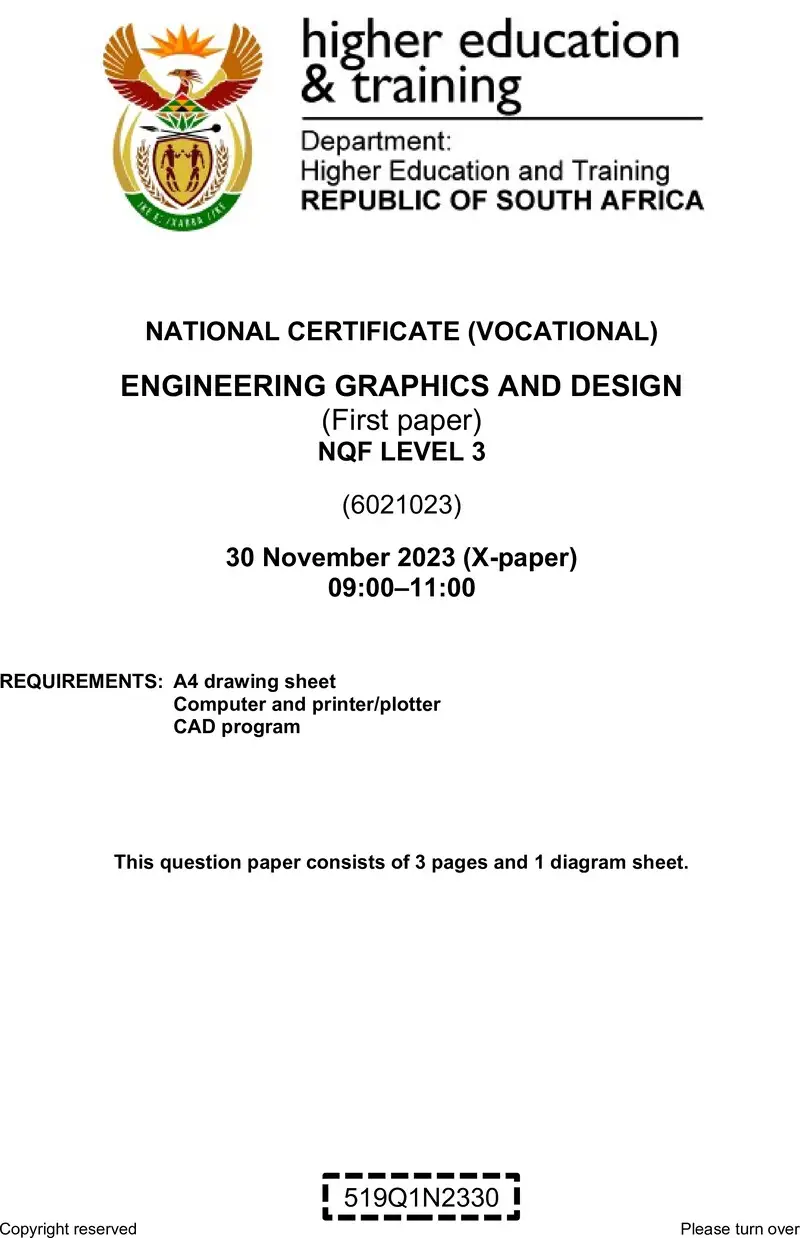 Nc1120 Engineering Graphics And Design L3 P1 QP Nov 2023 Signed Off