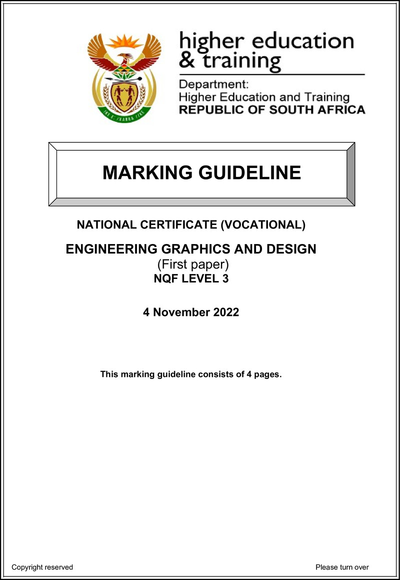 Engineering Graphics and Design Level 3 DHET NCV November 2022 - Memo