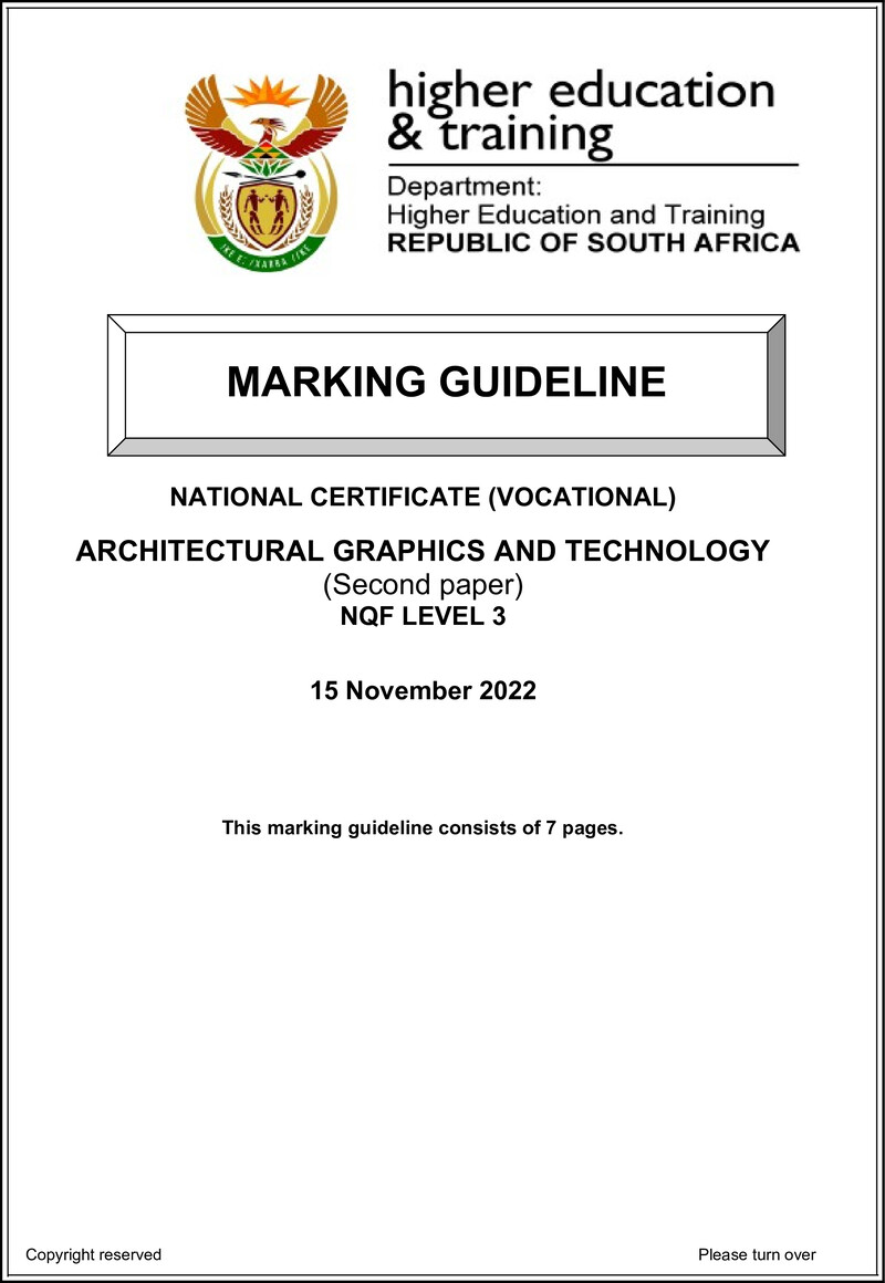 Architectural Graphics and Technology Level 3 DHET NCV November 2022 - Memo
