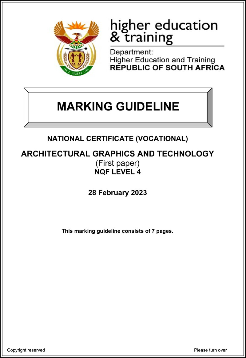 Architectural Graphics and Technology Level 4 DHET NCV 2023 - Memo