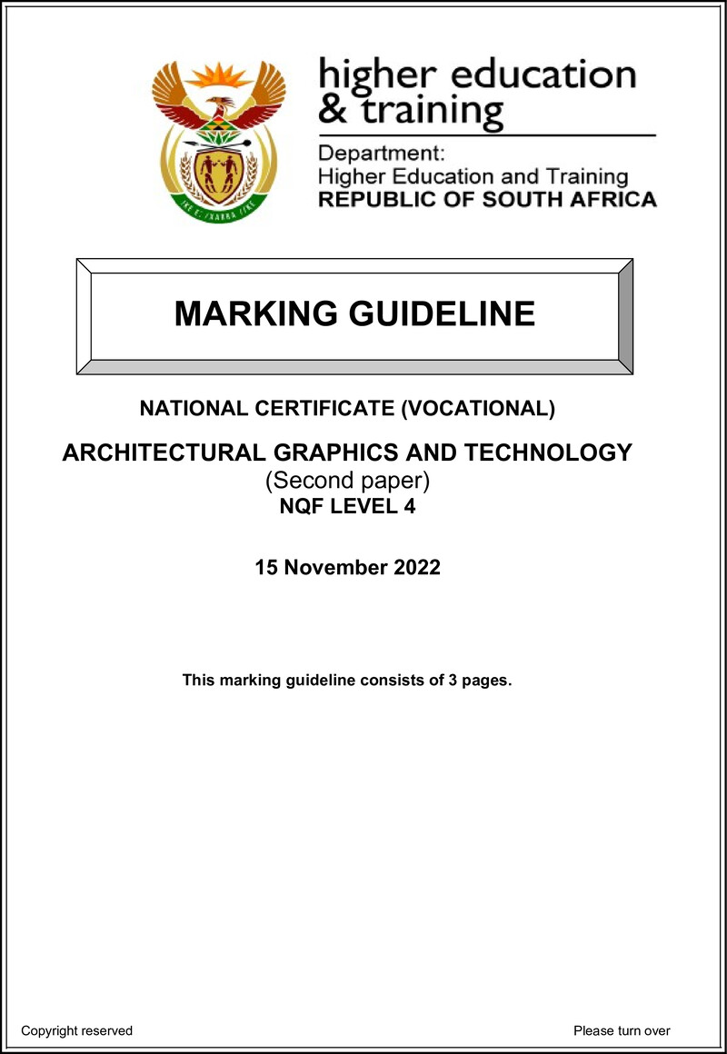 Architectural Graphics and Technology Level 4 DHET NCV 2022 - Memo