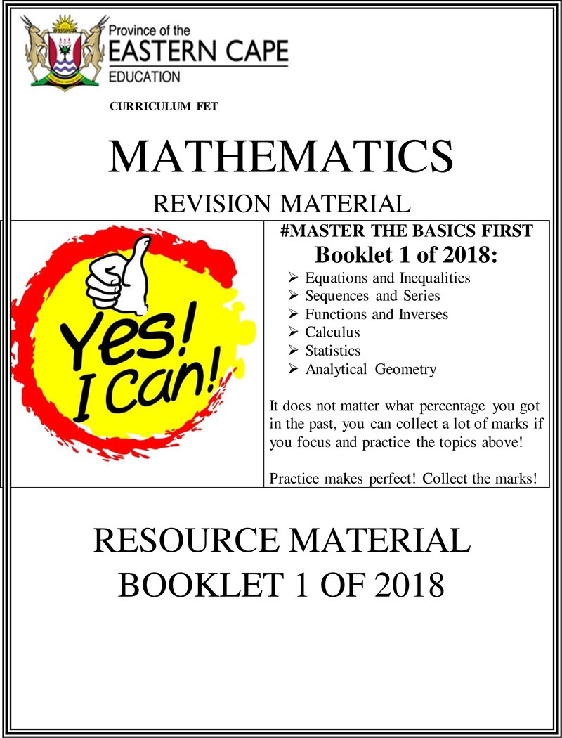 Mathematics Grade 12 NSC 2018 - Textbook