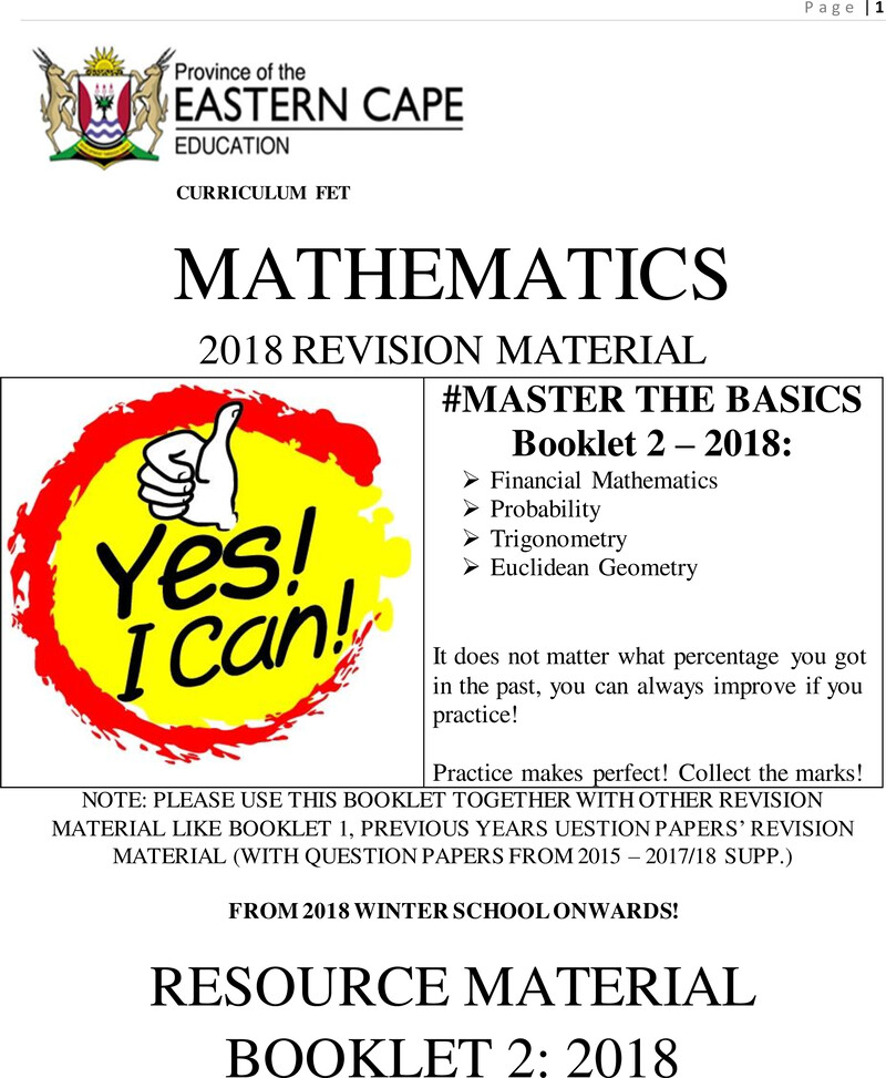 Mathematics FET CAPS 2018 - Textbook