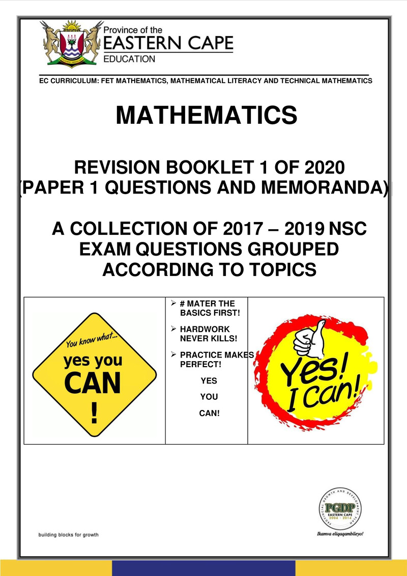 Mathematics Grade 12 DBE NSC 2020 - Textbook