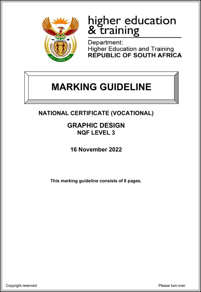 Graphic Design Level 3 DHET NCV 2022 - Memo