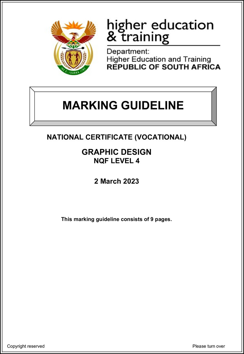 Graphic Design Level 4 DHET NCV March 2023 - Memo