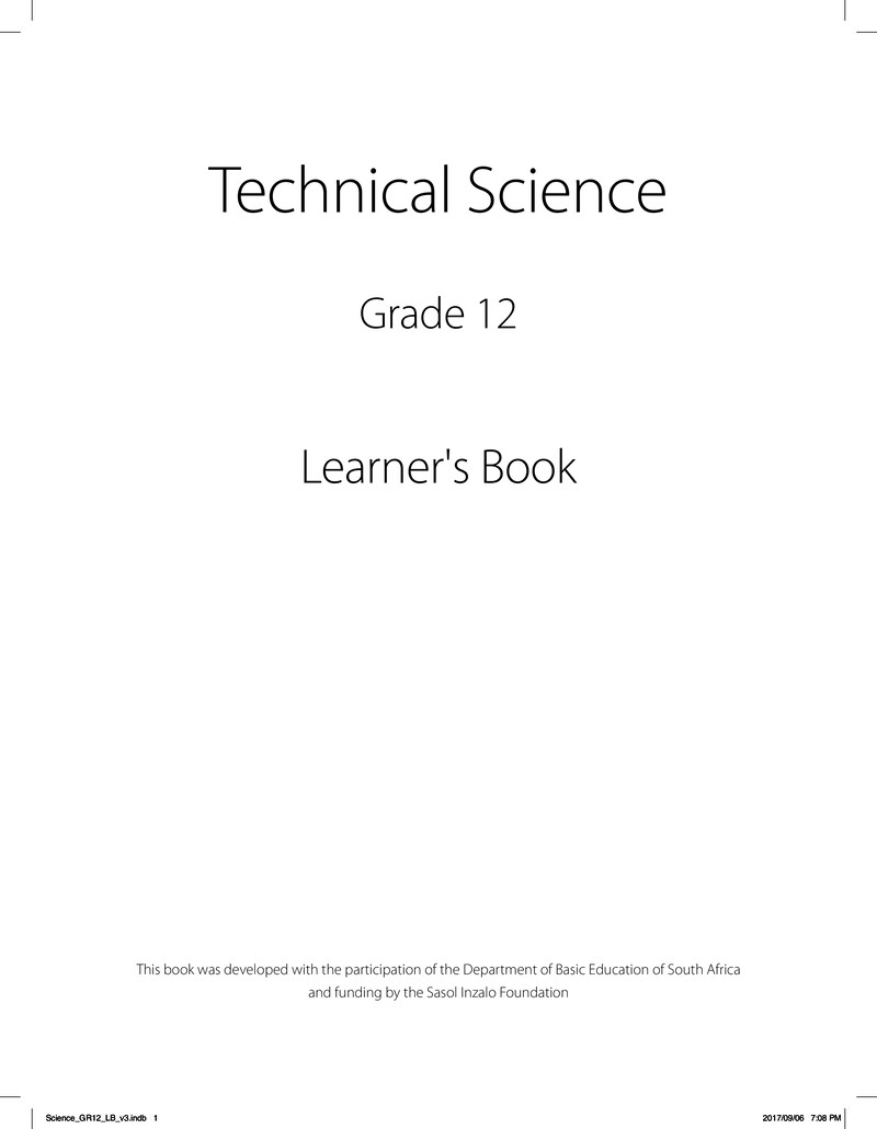 Technical Science Grade 12 Caps 2017 - Textbook
