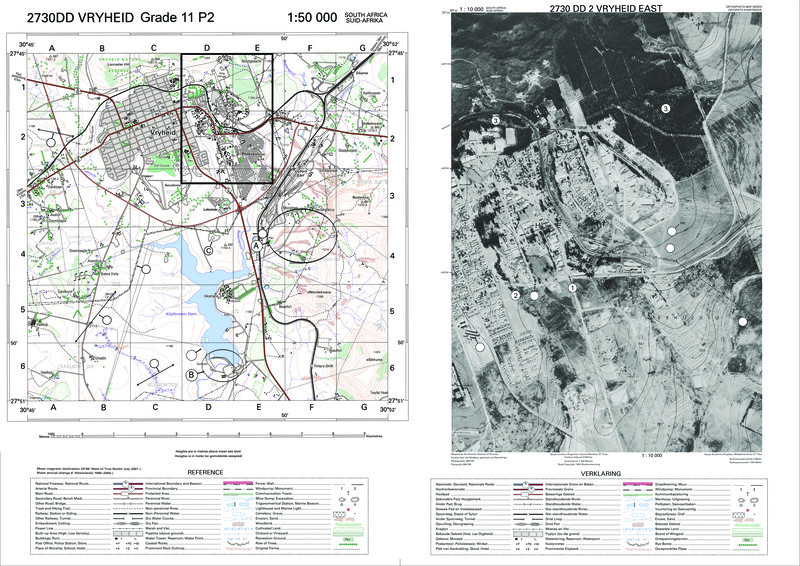 Geography Grade 11 Vryheid Topographic Map Extract 2023 - Map Paper 2