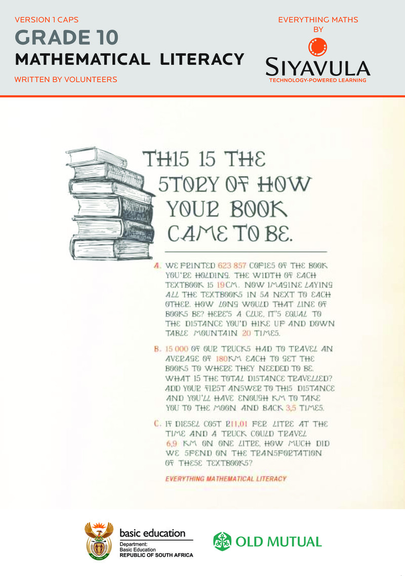 Mathematical Literacy Grade 10 CAPS 2012 - Textbook