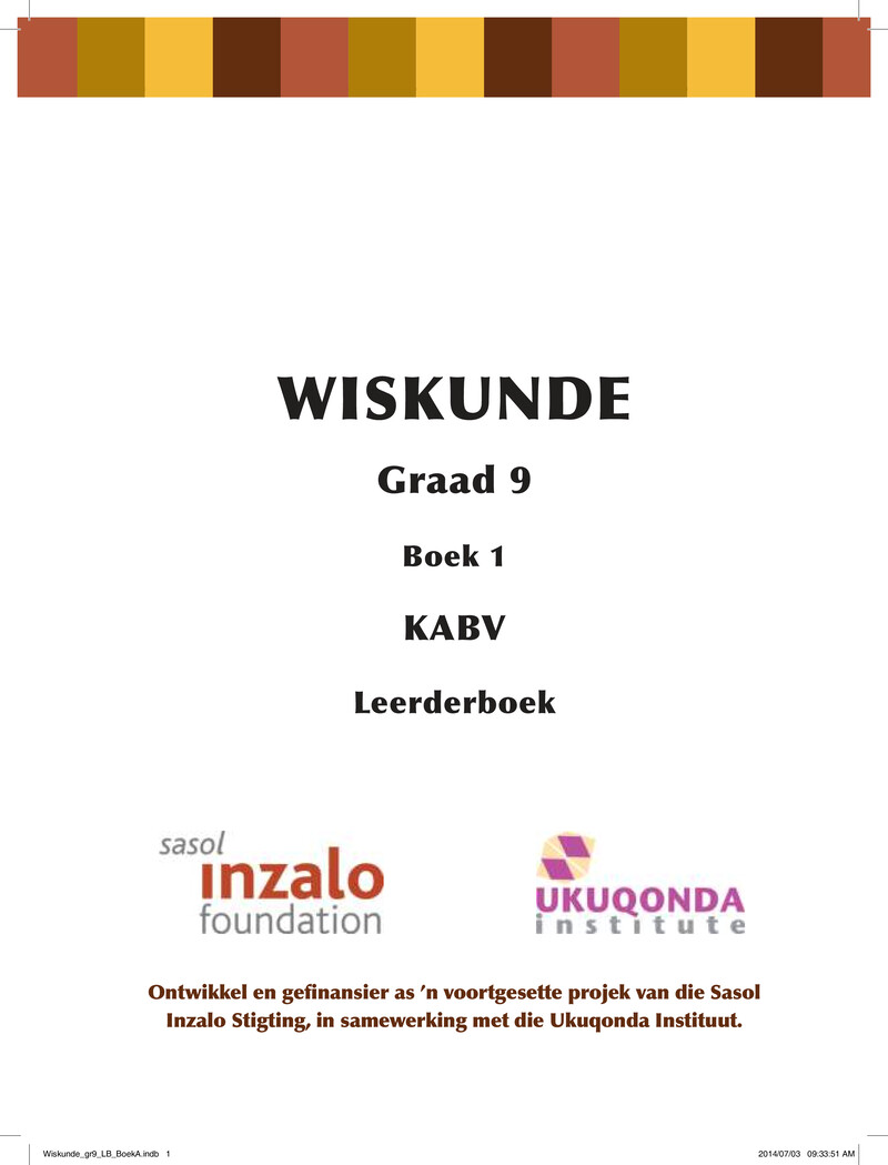 Wiskunde Grade 9 CAPS 2014 - Textbook