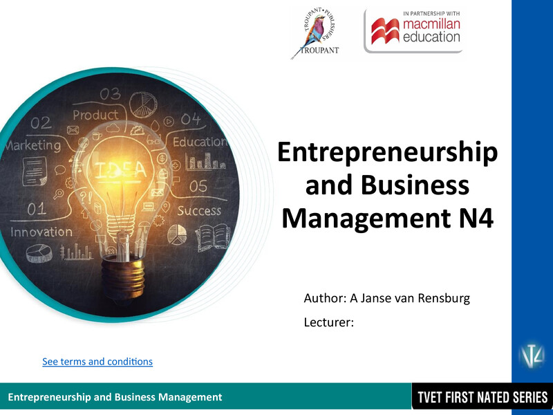 Entrepreneurship And Business Management N4 Nated 2023 - Study Guide