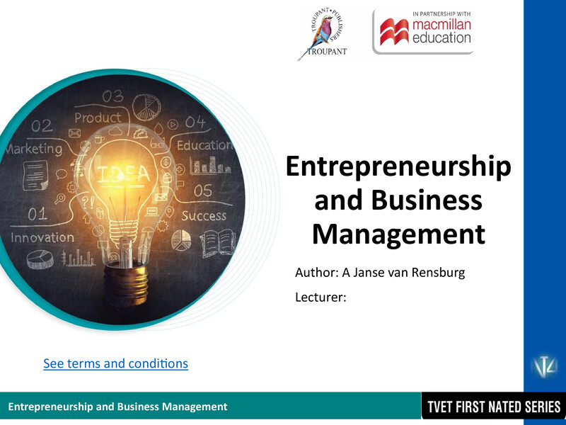 Entrepreneurship and Business Management Lecturer Guide