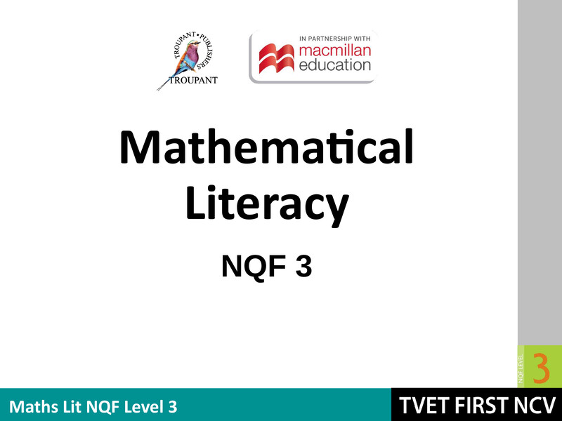 Mathematical Literacy Level 3 DHET NCV 2023 - Study Guide