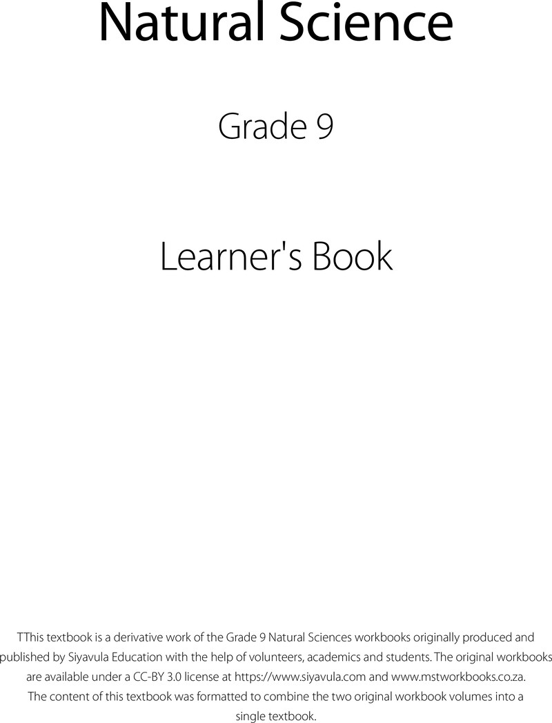 Natural Science Grade 9 CAPS 2017 - Textbook